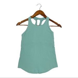 Lululemon Tank Top Womens 4 Sage Built in Bra Criss Cross Back Pullover